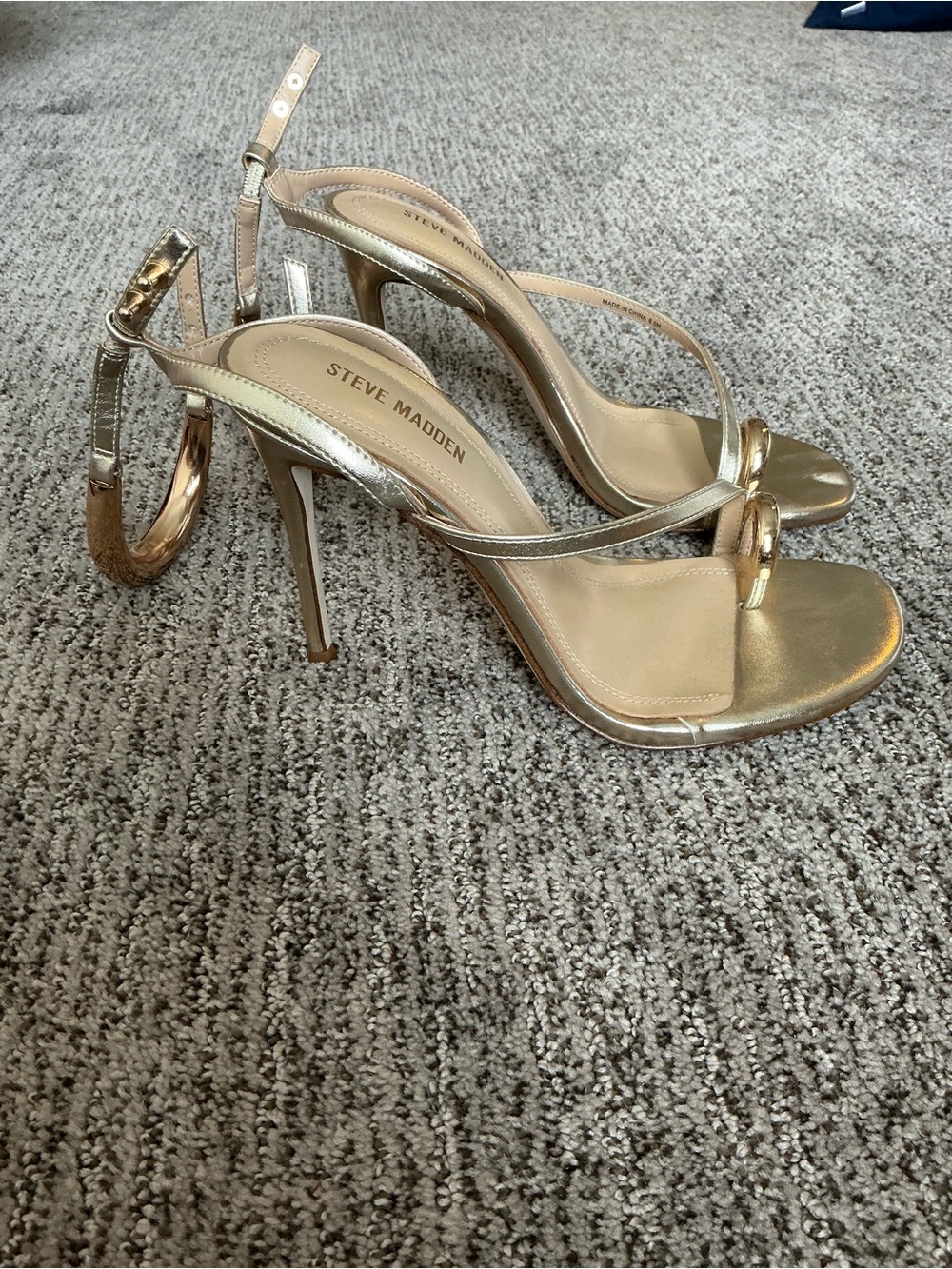 Steve Madden Metallic Gold Strappy Stiletto Sandals
